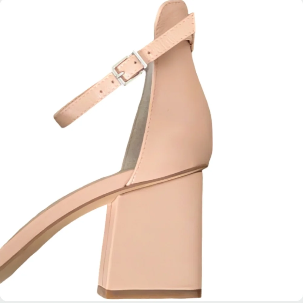 Vince Camuto Margry Nude Block Heel Sandals Size 10 - Picture 6 of 9